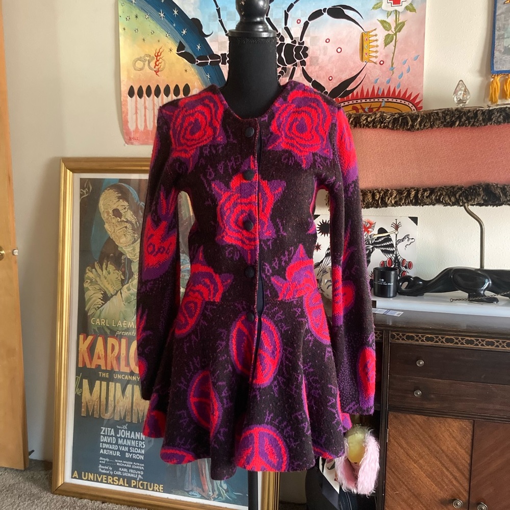 Vintage 80s punk label betsey johnson sweater dress